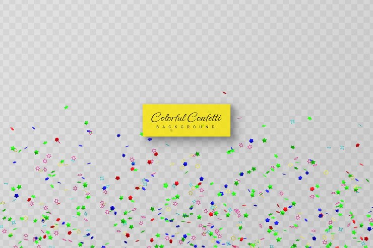 PSD realistic golden confetti and serpentine explosion for the festival party ribbon