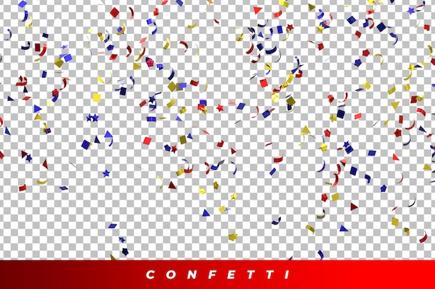 PSD realistic golden confetti and serpentine explosion for the festival party