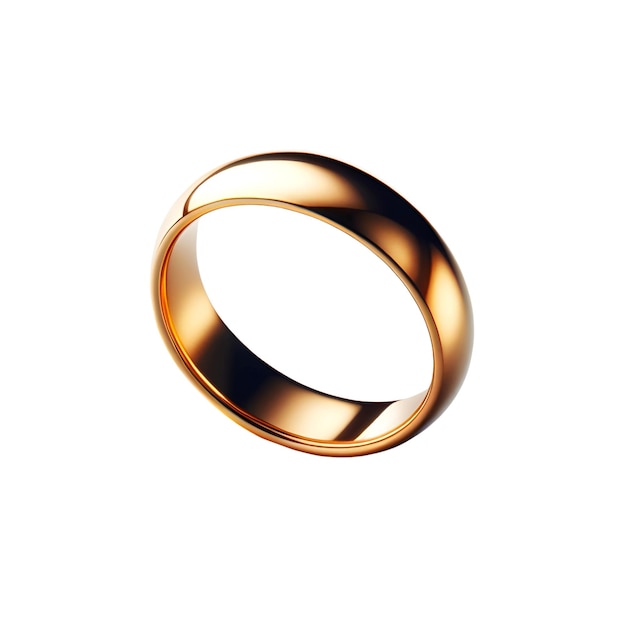 Realistic golden glossy wedding ring