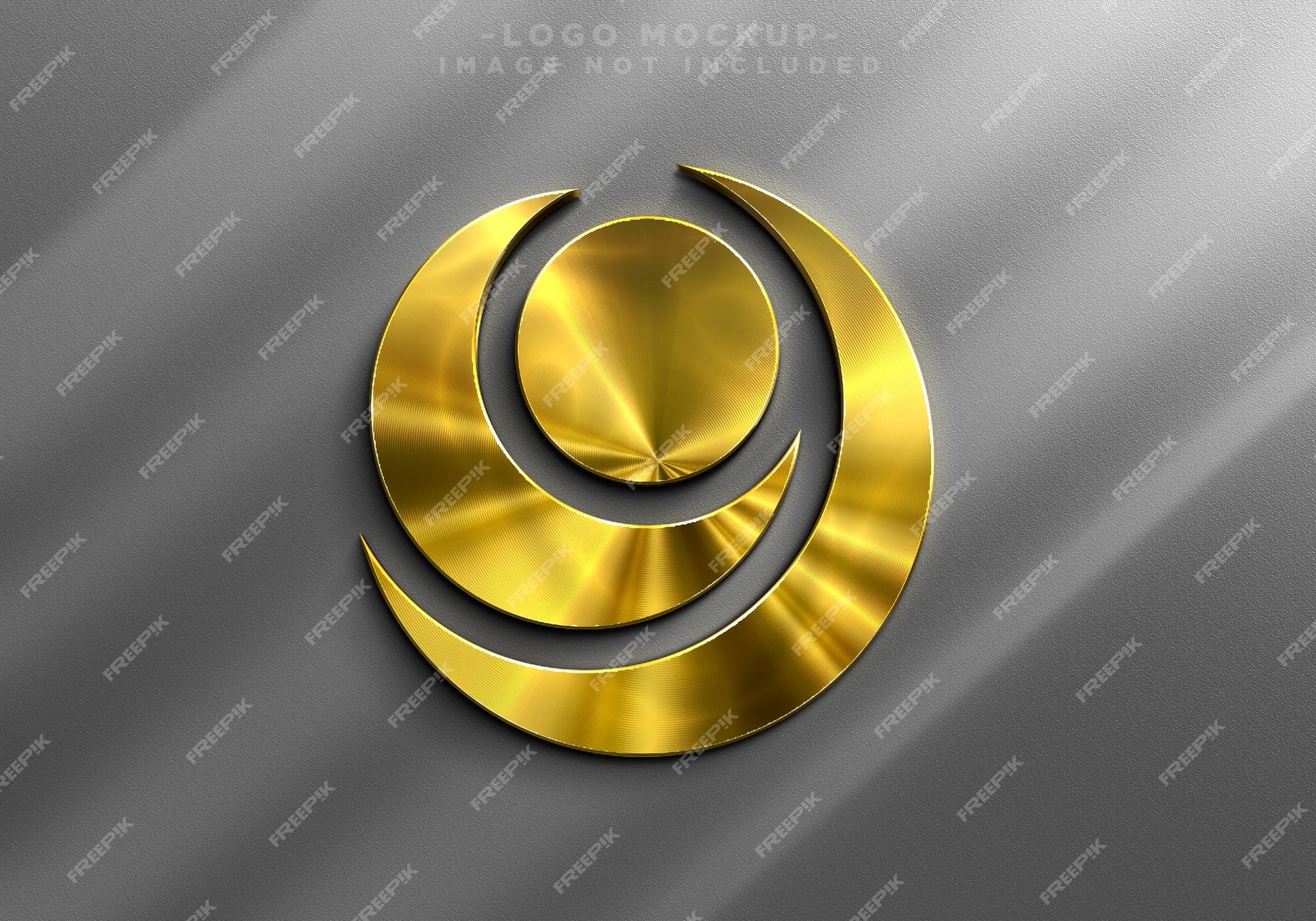 Premium PSD | Realistic golden logo mockup