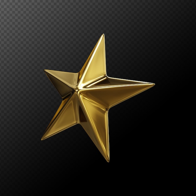 PSD realistic golden star icon 3k resolution