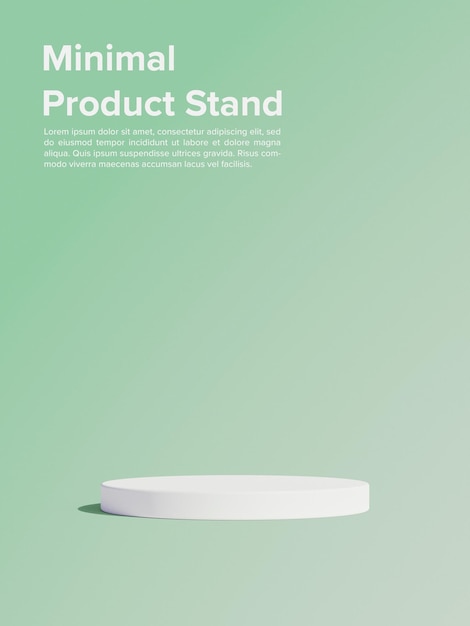 realistic gradient green podium background