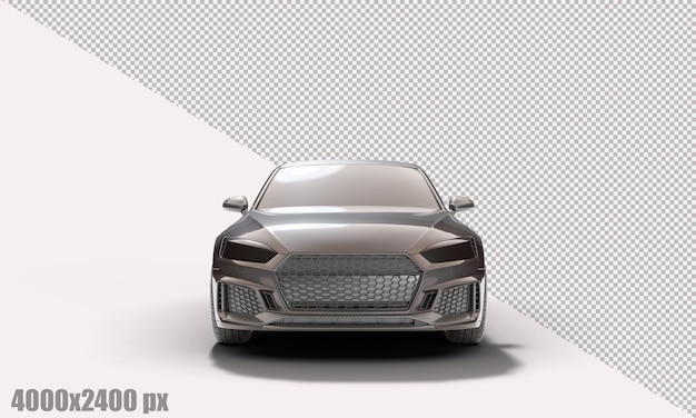 Realistic gray sedan car in 3d render