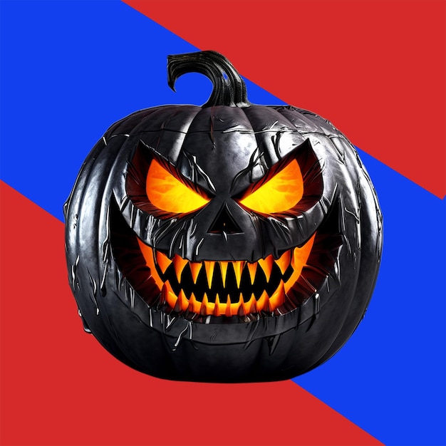 Realistic halloween happy pumpkin with transparent background