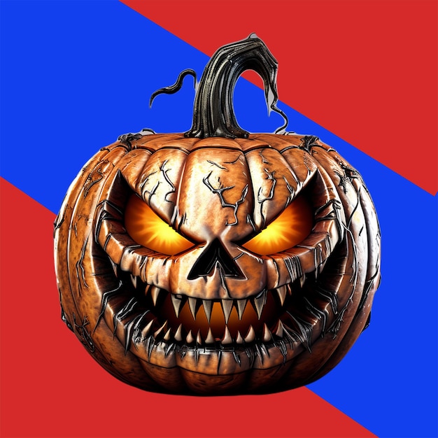 PSD realistic halloween happy pumpkin with transparent background