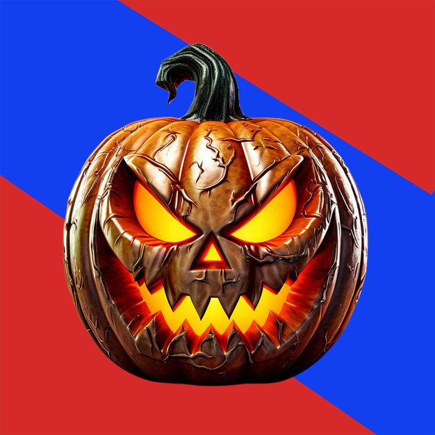 PSD realistic halloween happy pumpkin with transparent background