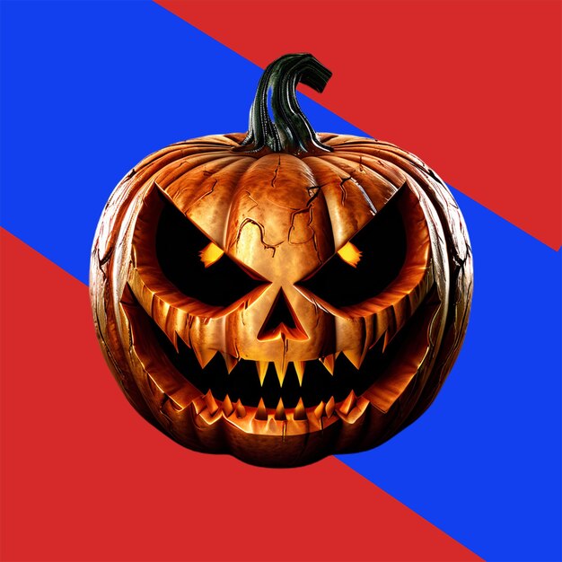 PSD realistic halloween happy pumpkin with transparent background