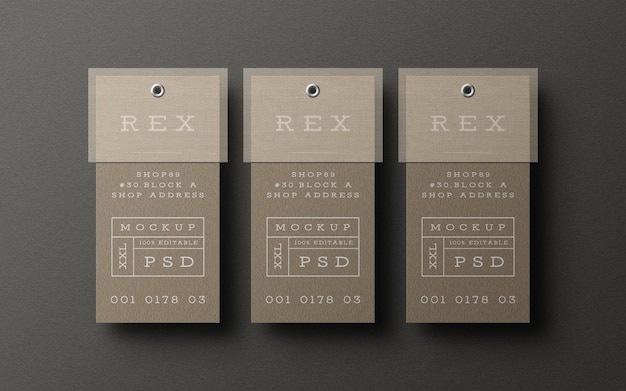 Realistic hang tag mockup