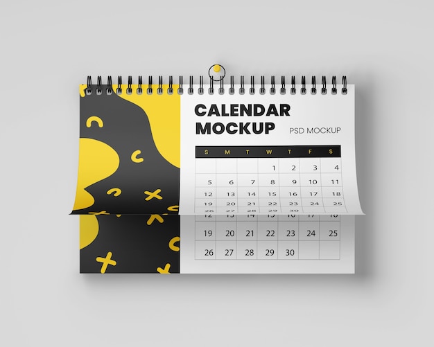 PSD Реалистичный макет календаря