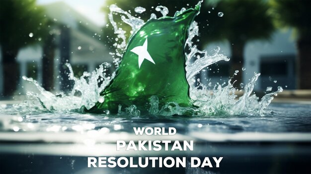 Realistic happy pakistan day background