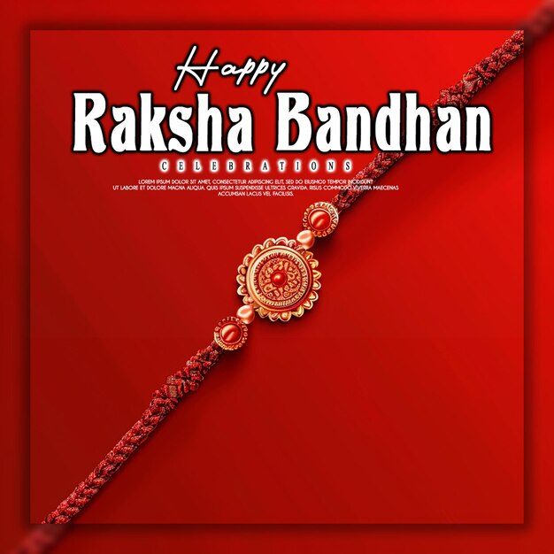 PSD realistico felice raksha bandhan festa indiana indù bandiera modello celebrazione