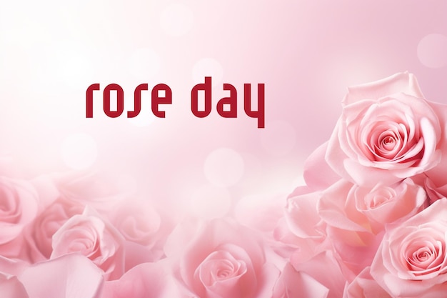 PSD realistic happy rose day with red roses