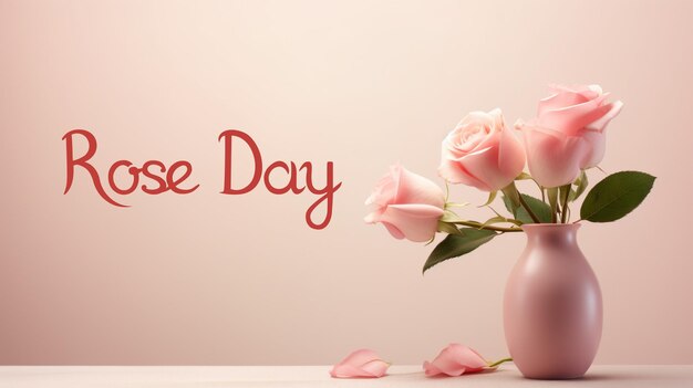 PSD realistic happy rose day with red roses