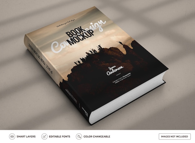 PSD realistic hardcover book mockup design