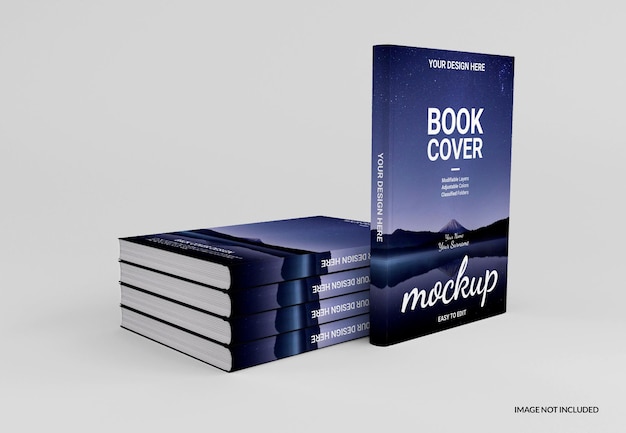 Realistic hardcover book mockup design