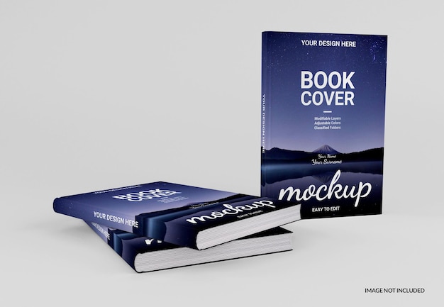 Realistic hardcover book mockup design