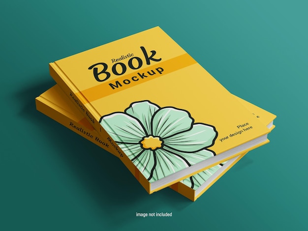 Realistic hardcover book psd mockup