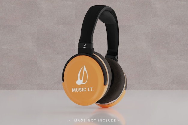 Realistic headphone mockup