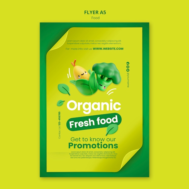 PSD realistic healthy food flyer template