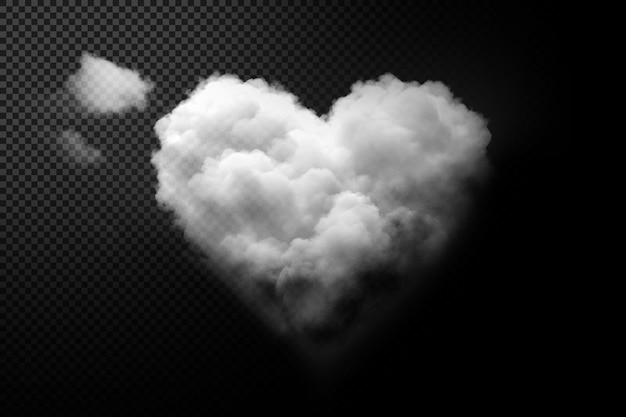 PSD realistic heart cloud on transparent background