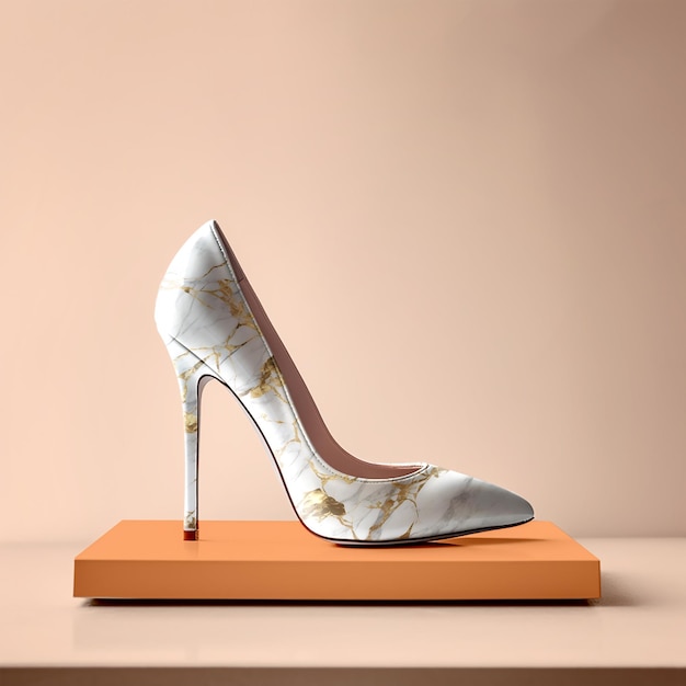 Realistic high heel shoe mockup pair of woman shoes