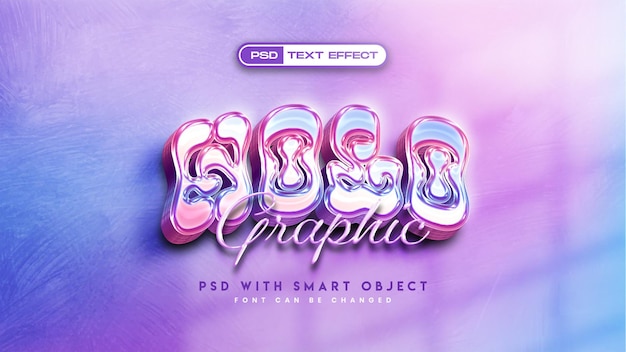 realistic holographic 3d editable text effect