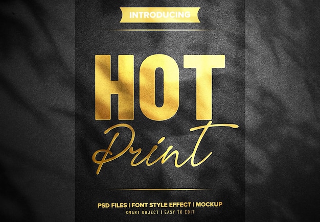 Realistic hot print premium text effect