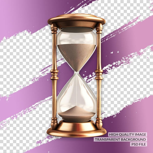 PSD orologio di sabbia realistico 3d png clipart sfondo trasparente isolato