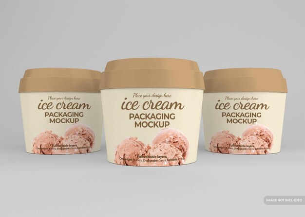 Mockup di confezionamento di gelato realistico