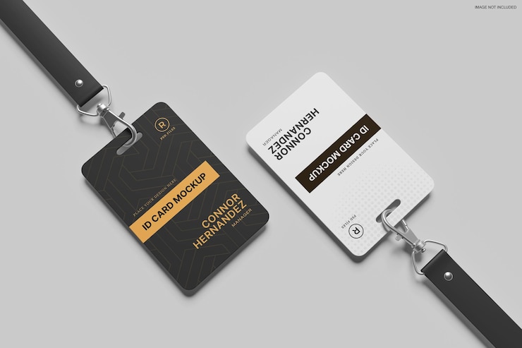 PSD realistic id card mockup
