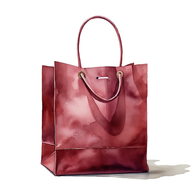 PSD a realistic illustration of a red shopping bag