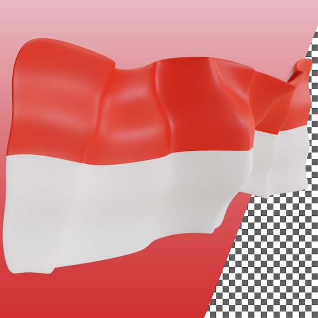 Realistic indonesia flag 3d rendering