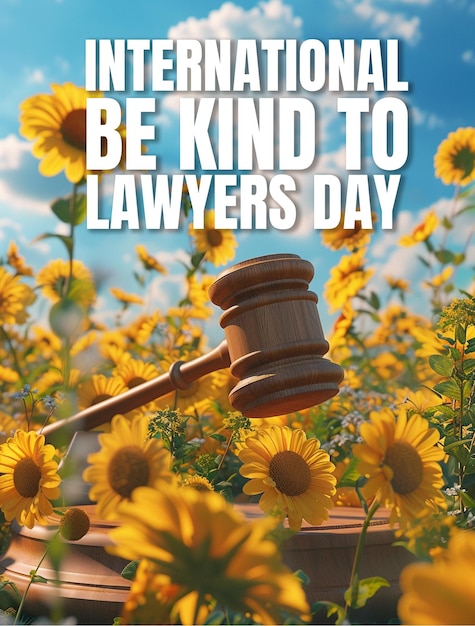PSD realistic international be kind to lawyers day background design
