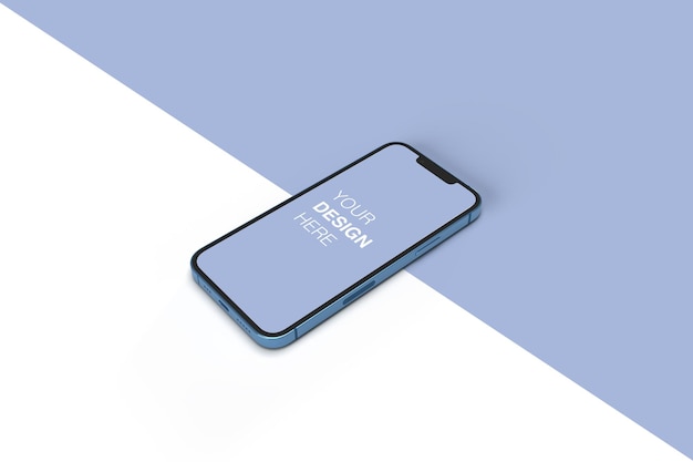 Realistic iphone 13 screen mockup with editable background