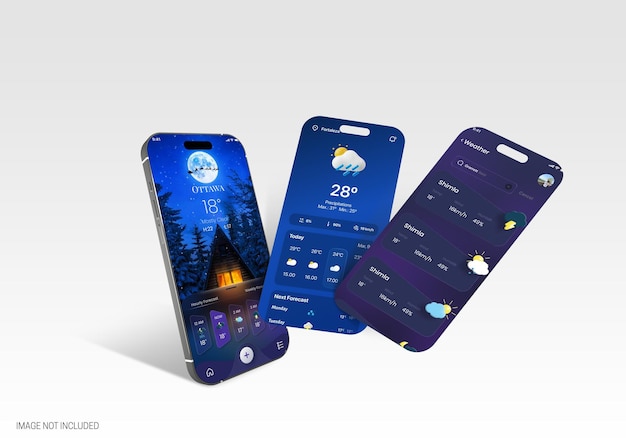 PSD modello realistico di mockup dello schermo dello smartphone per iphone 15 pro max 3d con sfondo modificabile