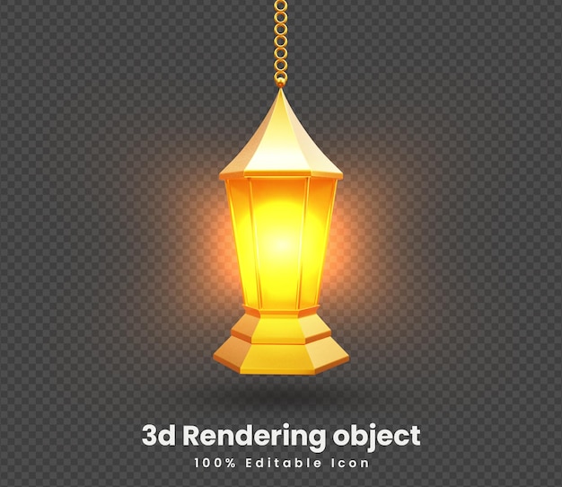 PSD realistic islamic lantern 3d illustration ramadan lantern design