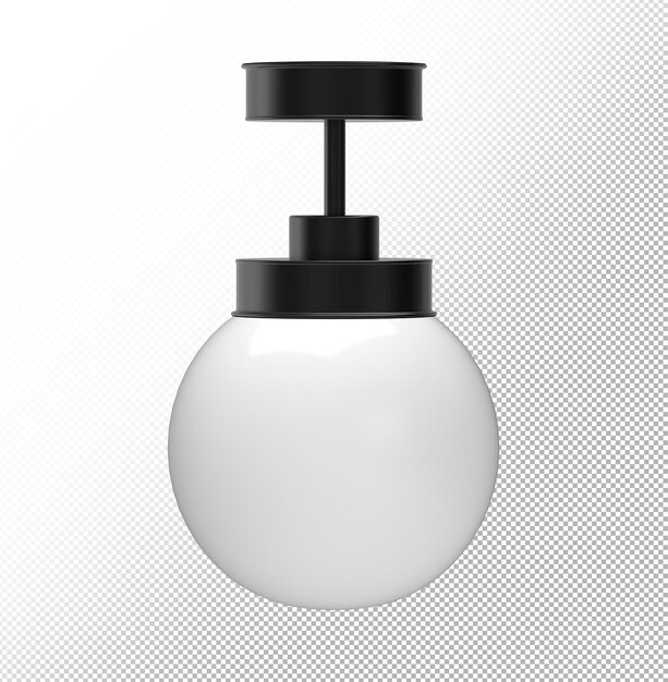 Realistic isolated 3D render of ceiling lamp for scene creator