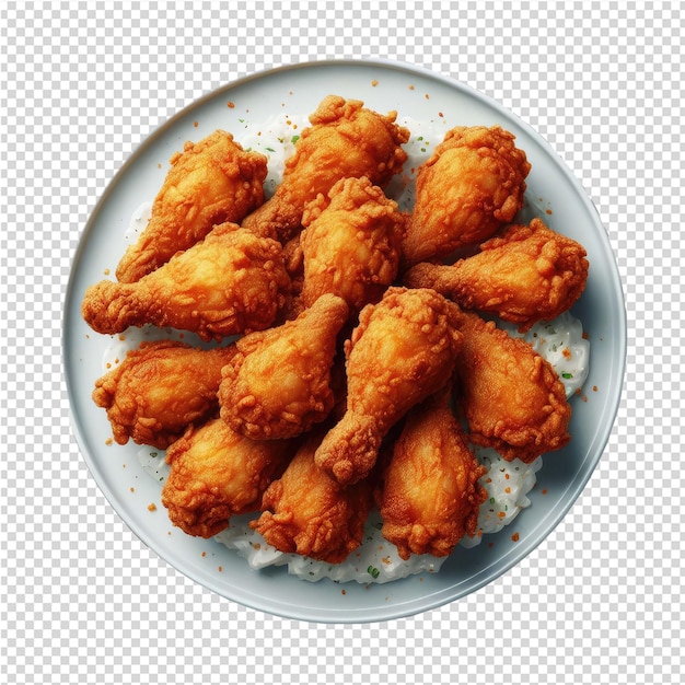 PSD realistic isolated fried chicken on transparent background