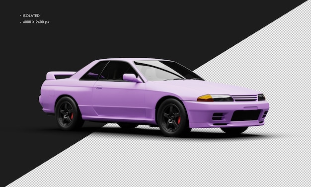 PSD Реалистичный изолированный матово-фиолетовый классический спортивный гоночный автомобиль с правой стороны