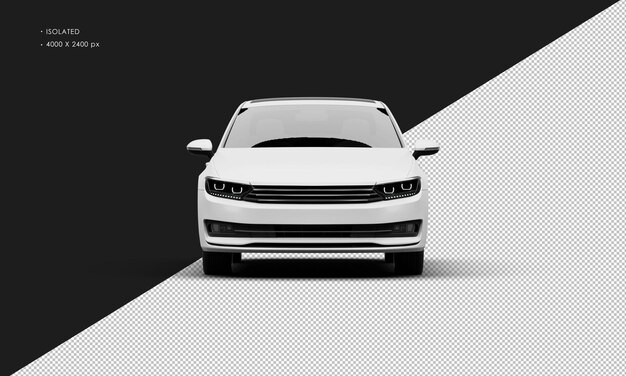 realistic isolated realistic matte white sedan luxury elegant city car from front view