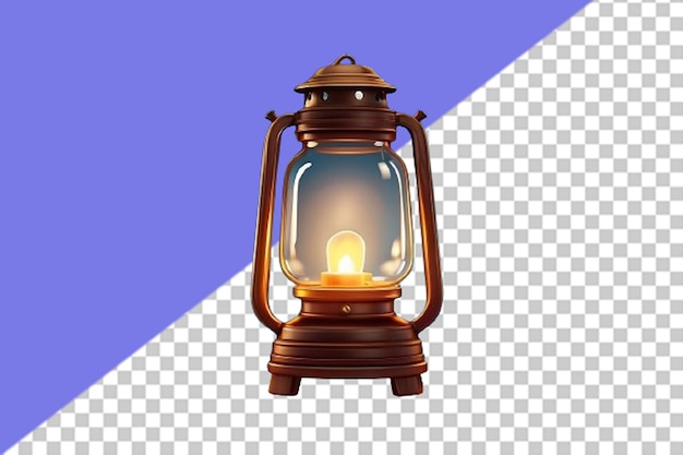 PSD realistic kerosene a glass lamp 3d render