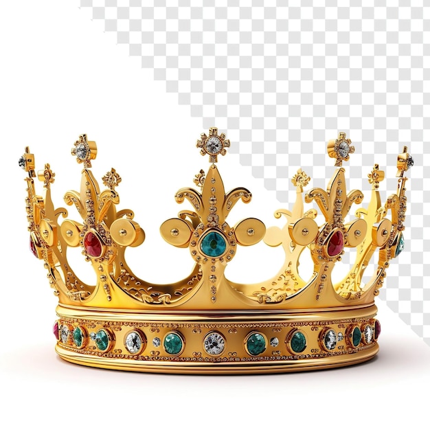 PSD realistic kings crown icon on transparent background