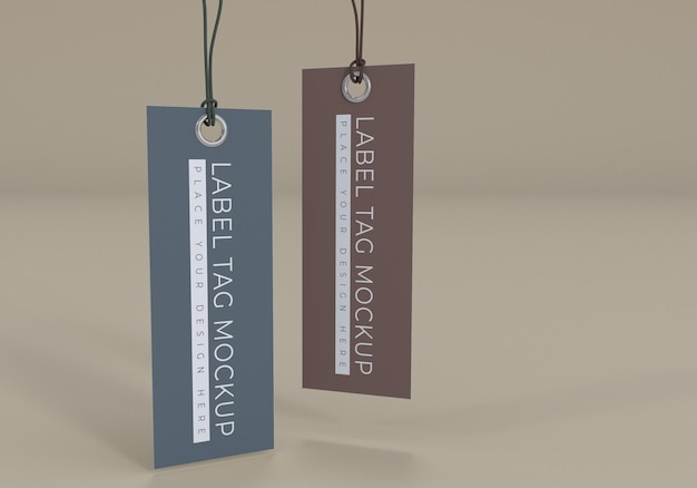 realistic label tag mockup design template