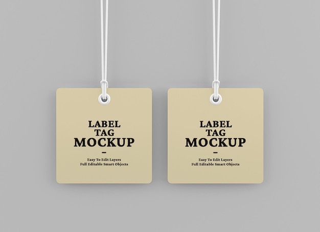 Realistic label tag mockup design