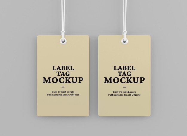 realistic label tag mockup design