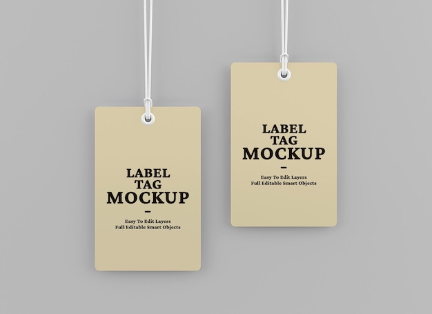 PSD design realistico del mockup del tag dell'etichetta