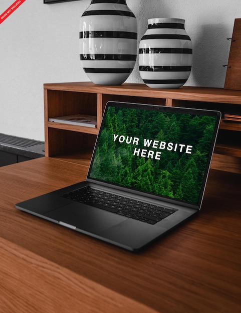 PSD realistic laptop computer mockup