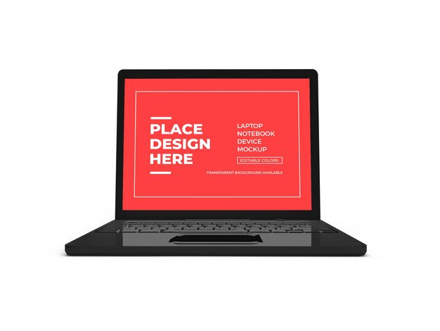 Realistic laptop mockup template isolated