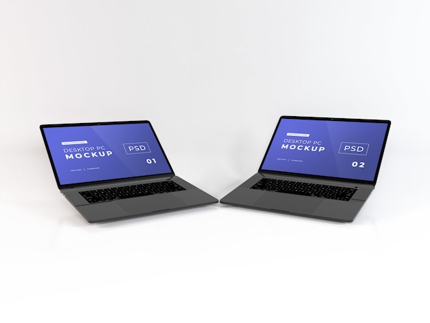 PSD realistic laptop mockup template psd