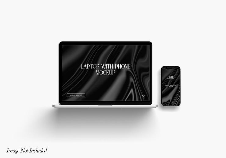 PSD 實際的筆記型電腦與手機螢幕模擬版premium psd